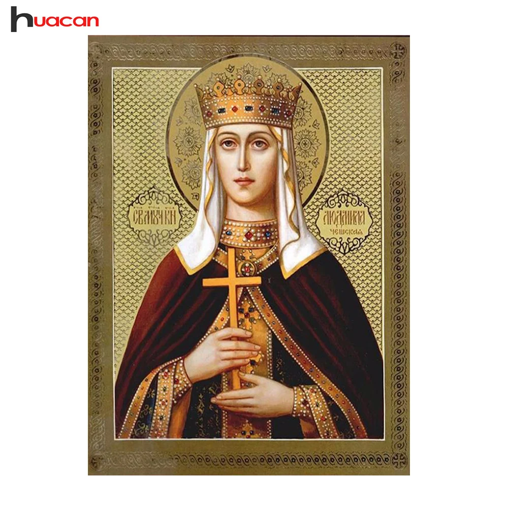 

Huacan 5D Crystal Full Square Diamond Painting Religion Cross Stitch Home Decor Diamond Mosaic Embroidery Gift