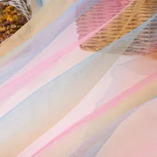 1 м градиент Радужный Тюль африканская ткань DIY Детский душ платье-пачка скатерть для стола стула пояс Свадебная вечеринка отделочная ткань для дома