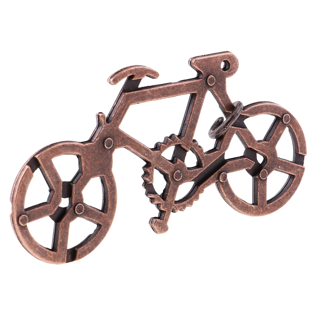 Metal Puzzles Bike Bicycle Shape Lock Puzzle Game IQ Mind Brain Teaser For Adults Child