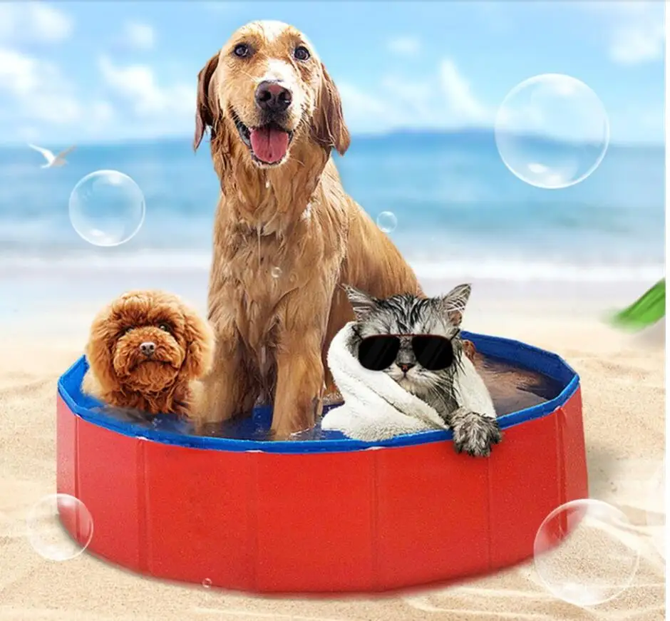 Foldable Pool Dog Pet Swimming Pool For Dog Big-Size Collapsible 4 Seasons Pet Playing Washing Pond For Cat Large Dog Summer