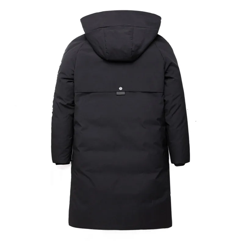 Новая мужская одежда, зимний теплый пуховик с капюшоном, толстое длинное тонкое пальто на утином пуху, мужская красная черная брендовая одежда размера плюс 5XL