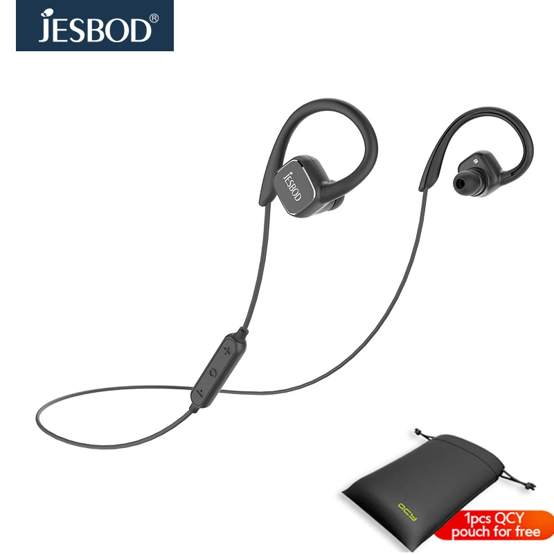 Jesbod QY13 Magnetic Wireless Bluetooth Headset with Mic Noise Cancelling Earphone Original English Voice Earbuds for Xiaomi