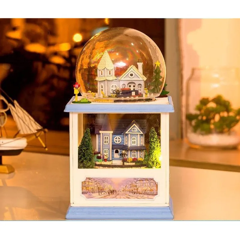 

Doll House Diy miniature Wooden Puzzle 3D Dollhouse miniaturas Furniture House Doll For Birthday Gift Toys Northern Europe MC001