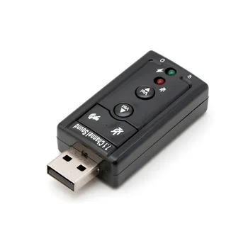 

USB2.0 External 7.1 Channel 3D Virtual Audio Sound Card Adapter PC Laptop Black