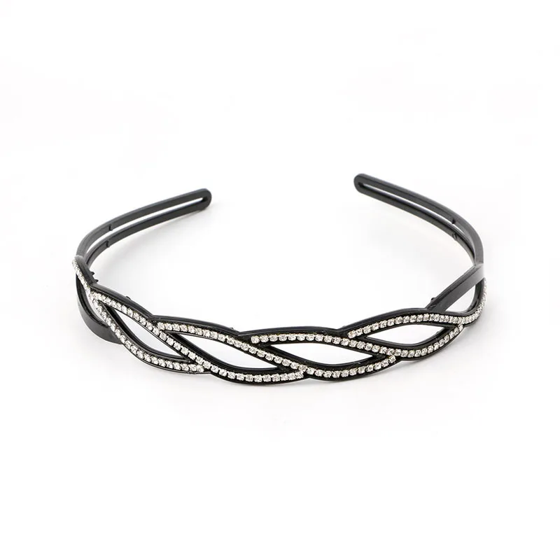 

Women Wave-Shaped Rhinestone Toothed Hair Hoop Headband Hair Band Jewelry Trendy