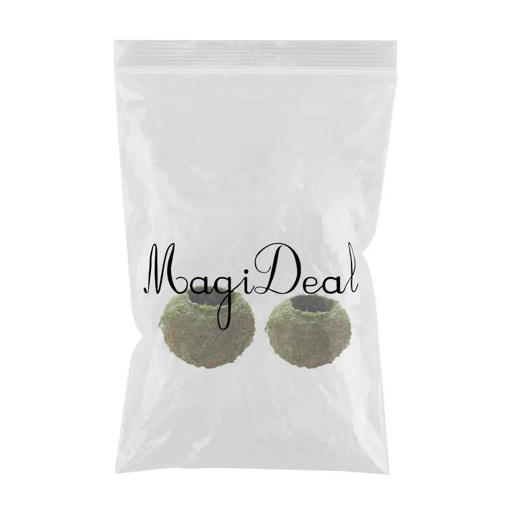 2x Moss Ball Moss Bonsai Personalized Flower Pot Bird Nest Flower Plant Desk Table Decoration Plantpot diameter 6/9cm