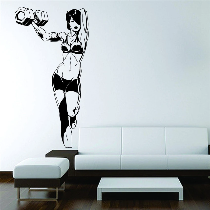 Bodybuilder mural vinyl decal sticker decoration fitness gym Wall Decals Art Decor Removable Wall Sticker N220
