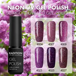 KADITION Новый последние блестящие неоновая лампа светодио дный УФ Lucky Гель-лак DIY Nail Книги по искусству Карамельный Цвет Сияющий Блеск Гель лак