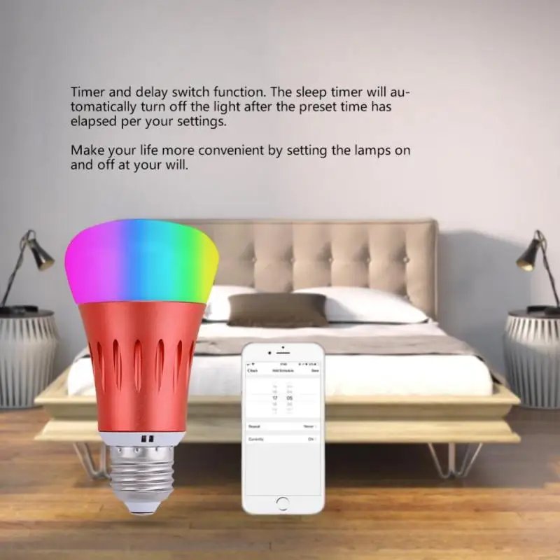 

7W Smart WiFi LED Bulb RGBW Bulb Light Wireless 2.4GHz Led Bulbs LED Lamp Dimmable Works RF Remote Spotlight