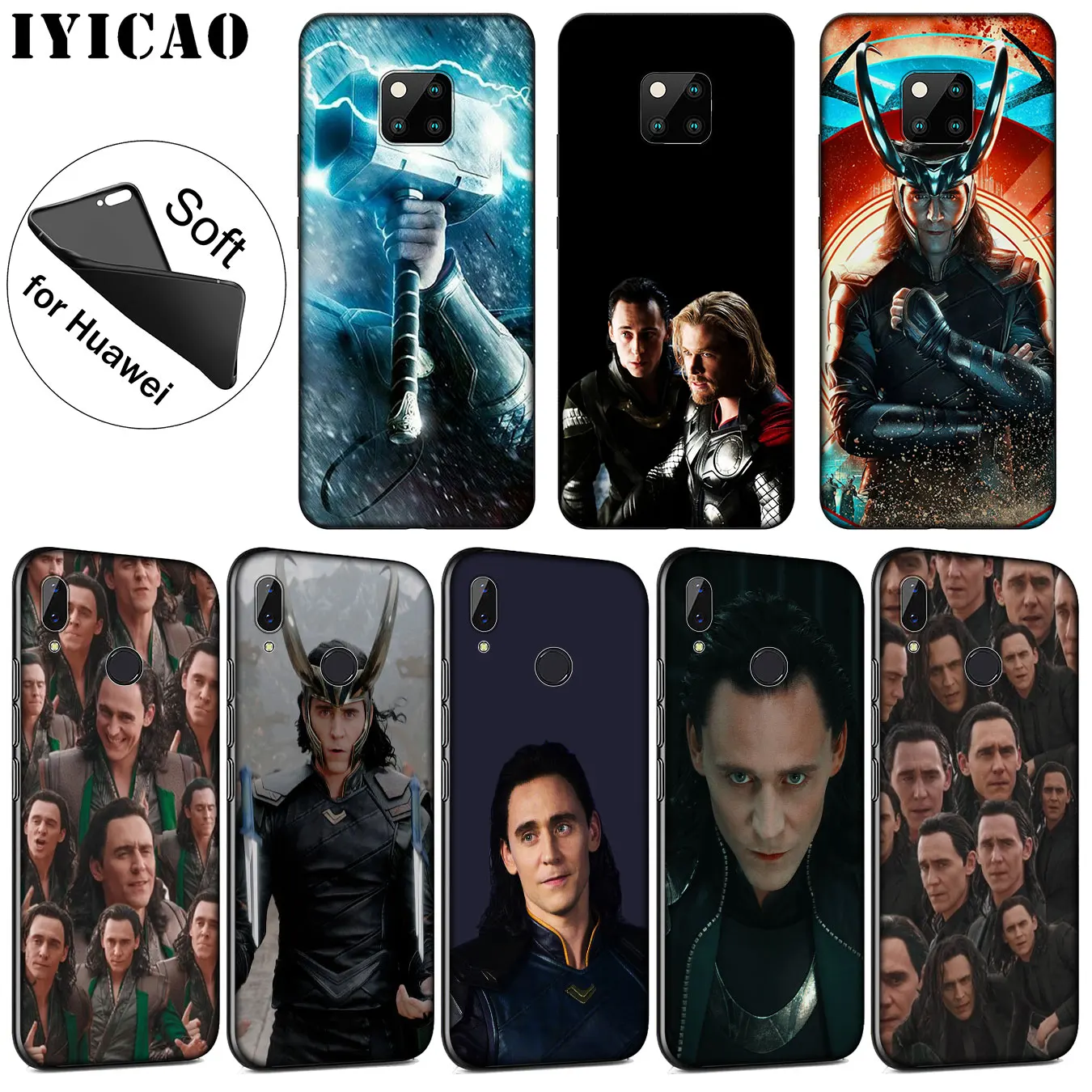 

IYICAO Thor Marvel Loki Soft Silicone Phone Case for Huawei Nova 3i 3 2i TPU Cases for Huawei Mate 20 10 Pro Lite Cover