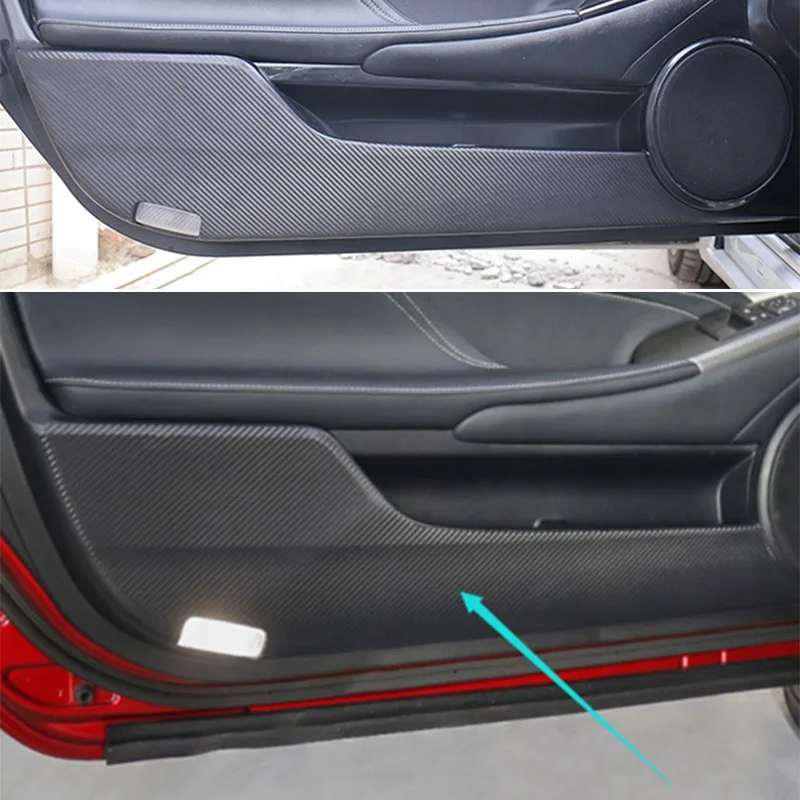 

4 X Carbon Fiber Door Anti Kick Protection Pad Trim For Lexus RC200T/300 2015-19