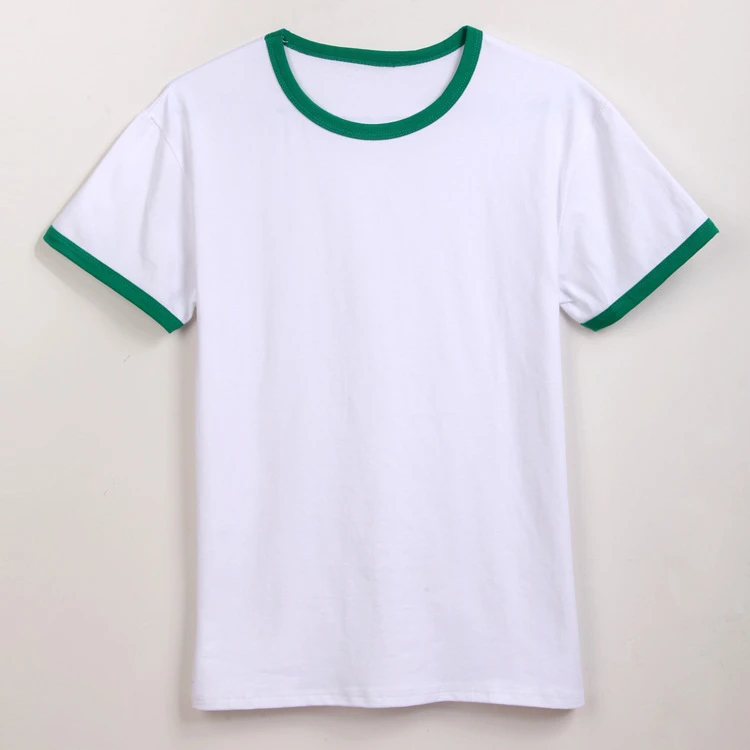 Стиль Рок Летняя мужская футболка с коротким рукавом футболки повседневные белые с контрастным воротником и рукавами футболки для мужчин MT-1428