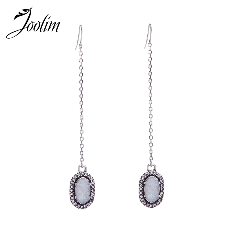 

JOOLIM Jewelry Wholesale/Simple Elegant Long Chain Dangle Earring Geometric Dang Fashion Jewelry Women Accessories
