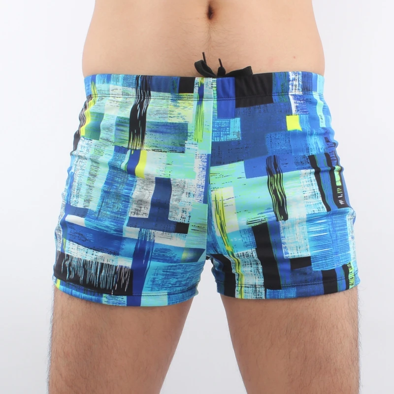 

Young Sporting Prints Lycra Composition Fabric Elastic-band Waist-ties Men Swimwear 2019 Vintage Swimming Trunks for Men XXXL