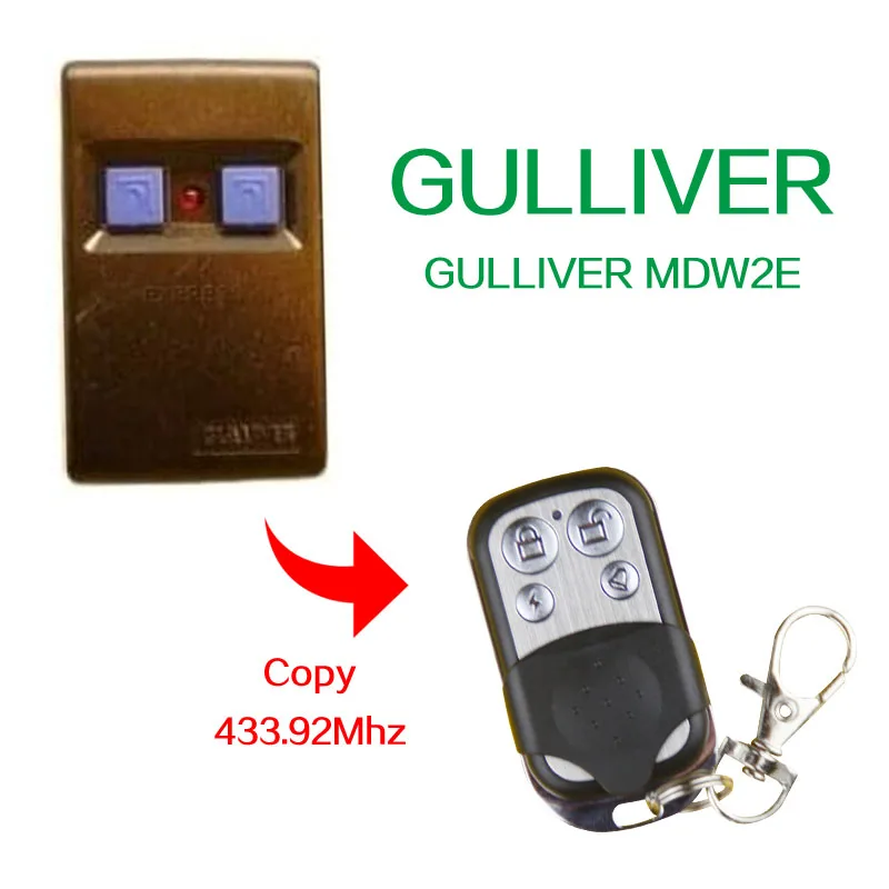 Copy GULLIVER MDW2E remote control high quality 433.92MHz