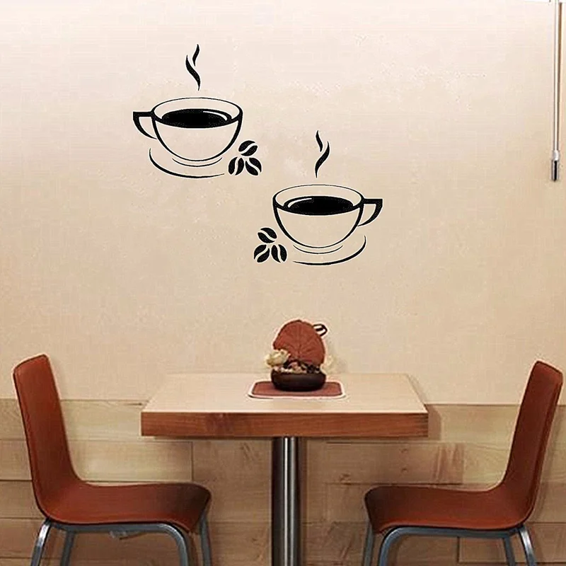 Top Selling Black DIY 2 Coffee Cup Kitchen Wall Sticker Art Vinyl Decal Restaurant Pub Cafe Home Kitchen Decal Decor Top Selling Black DIY 2 Coffee Cup Kitchen Wall Sticker Art Vinyl Decal Restaurant Pub Cafe Home Kitchen Decal Decor