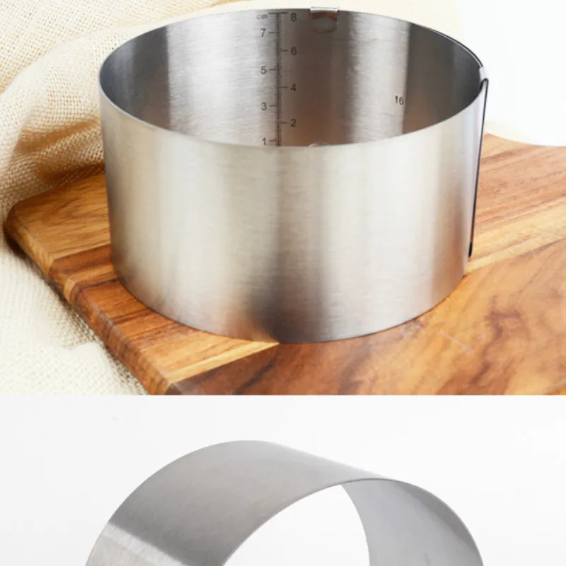 

Stainless Steel Cake Ring Round 6-12 Inch Retractable Side Mousse Ring Cake Mould Baking Tool