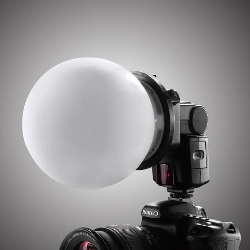 

Flash soft ball Spherical diffusers Adjust the white balance of light Universal Interface+Universal flash adapter ring