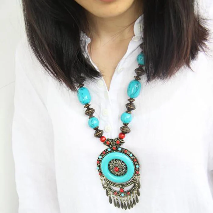Tibetan ethnic jewelry wholesale necklace wholesale Bohemian big Medal necklace G 190