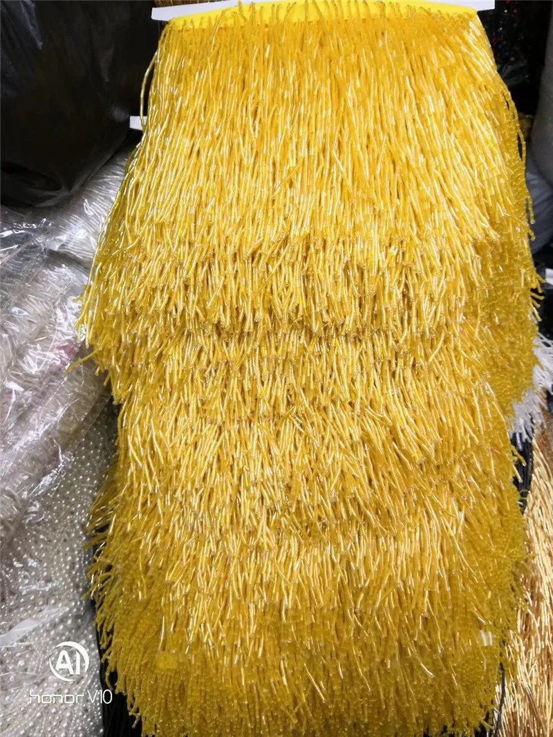 

top selling beaded Fringe Ribbon Trim Fringe Tassel Lace Trim 15cm length JRB-191139 for Clothing Decoration