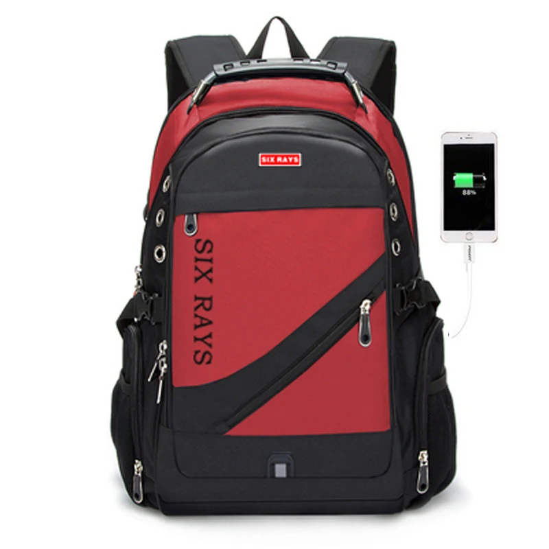SIXRAYS мужской многофункциональный usb зарядка Модный Бизнес Повседневный туристический Противоугонный водонепроницаемый 15,6 дюймовый ноутбук мужской рюкзак