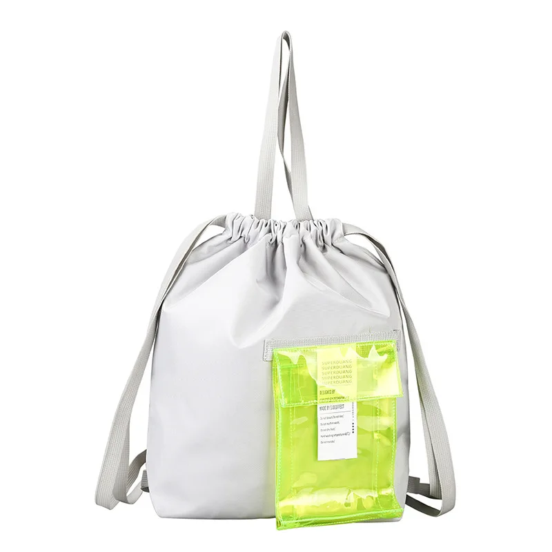 

2019 new Korean version cool style multi-back method transparent colorful PVC outer bag Oxford bag neutral single shoulder bag