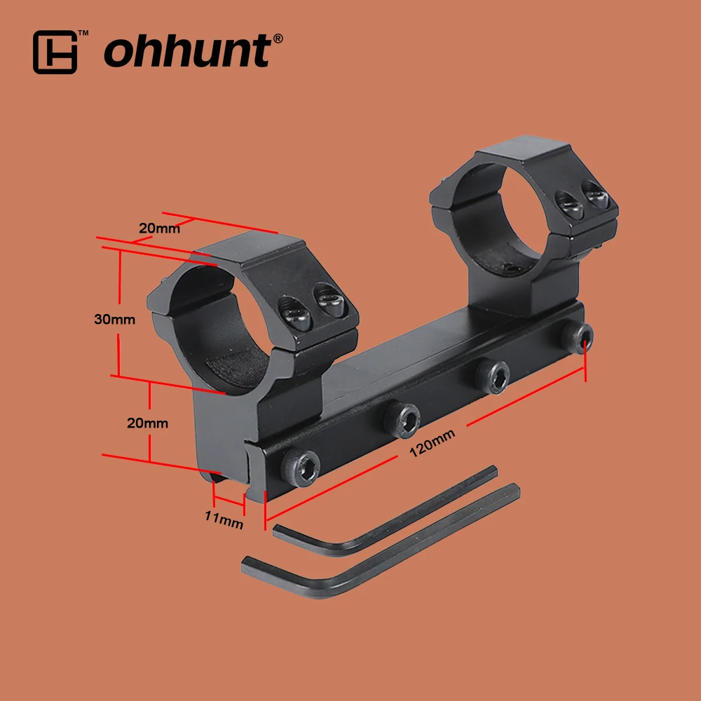 

ohhunt Hunting Riflescope Mount 30mm Tube Rings with 11mm Dovetail Rail Base for Tactical Flashlight Laser Scope Rifle Accessory