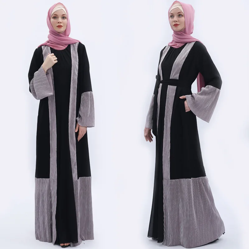 Размера плюс кафтан открытый абаи халат Дубай, Турция хиджаб мусульманское платье Абая для женщин Кафтан Исламская одежда Рамадан Elbise Giyim