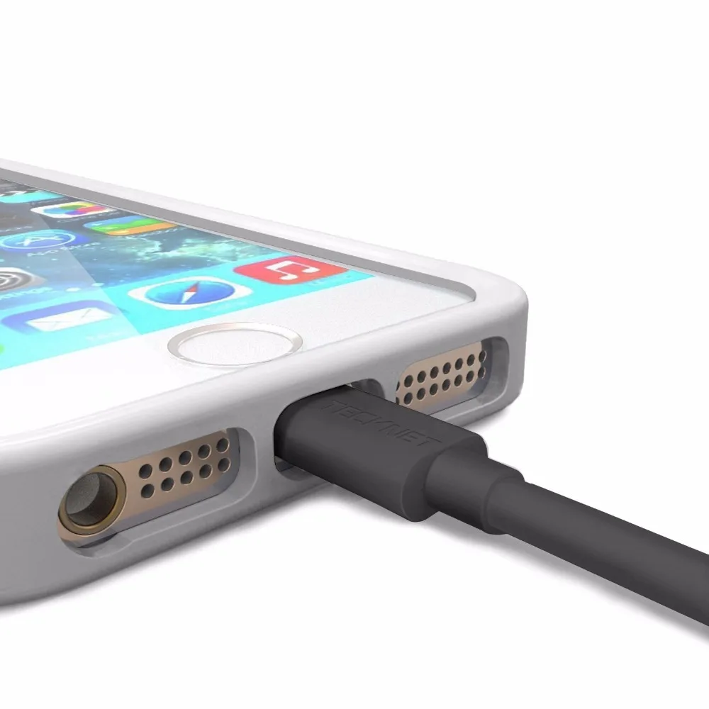 [Para MFi iPhone Cable iOS 10] TECKNET Cable USB para Cable de Lightning a USB 2.1A rápido Cable de cargador USB para iPhone 7 6 6 s iPad (10 cm)