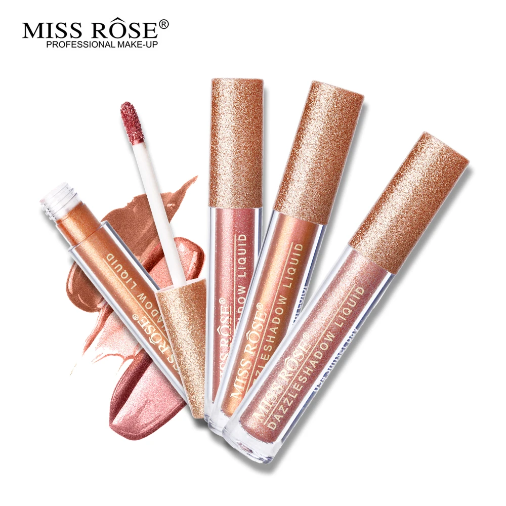 Miss Rose Dazzle тонкие жидкие тени для век оттенок мерцающий макияж водоустойчивые, блестящие тени для век Блеск глаз металлик косметика