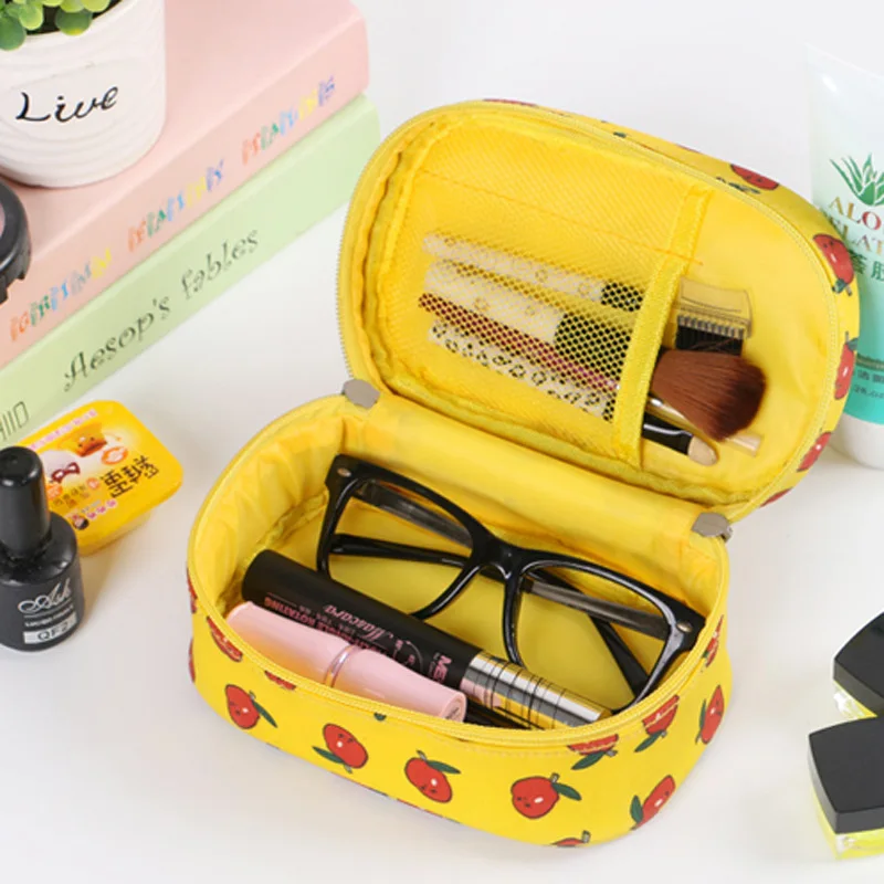 

Lovely Cartoon Printing travel Makeup Bag Girls Wash Storage Case Shape Candy Color make up bag Cute Canvas Cosmetic Bag