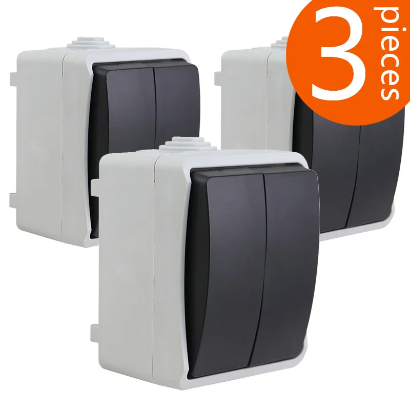

3 pieces Waterproofing grade IP44 kitchen bathroom bathroom wall shuanglian 2 double open control and splash off BND-50-1K1