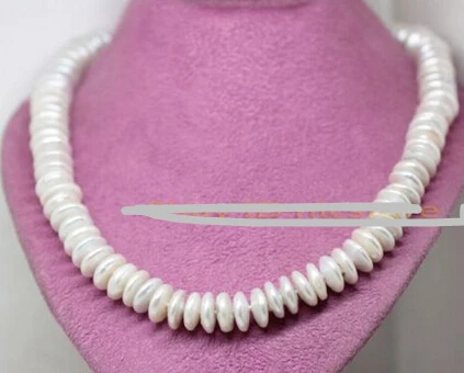 

HOT 0015214 Unique! 12mm real natural white coin pearl gem necklace 18" long fashion jewelry