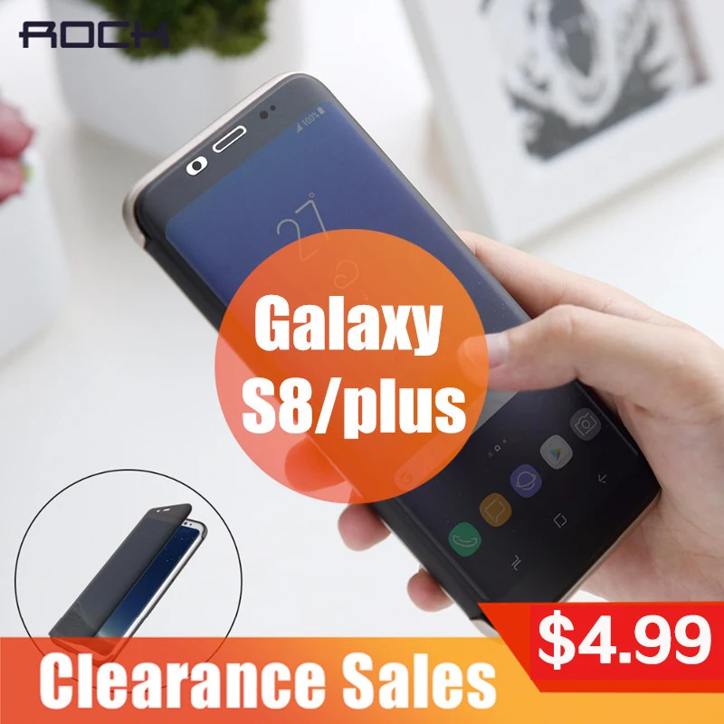 

Dr.v Series Flip Case for Samsung Galaxy S8, ROCK Transparent Invisible Full Window Flip Case for Galaxy S8 S8 plus flip cover