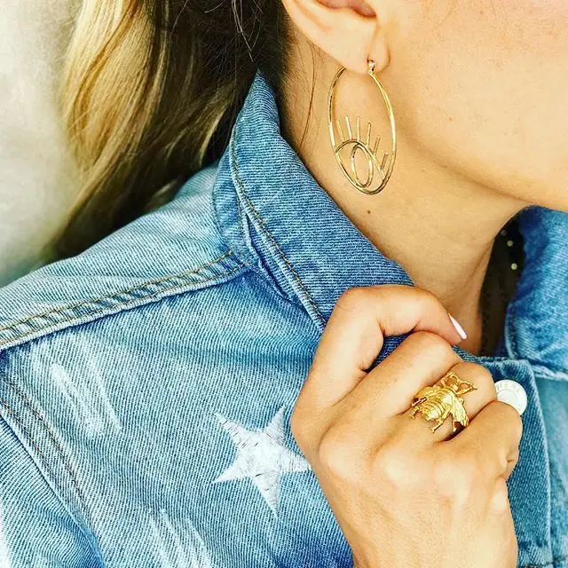 

CZ Lucky evil eye hoop earring 2018 new arrived european cool girl women gift Chic Modern micro pave cz TOP quality girl jewelry
