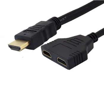 

Ouhaobin HDMI 1 to 2 Split Double Signal Adapter Convert Cable for Video TV HDTV BK Apr 9