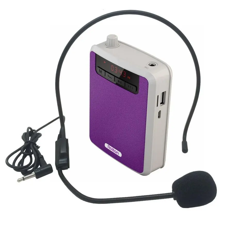 

Portable Wired Mini Audio Speaker Megaphone Voice Amplifier Loudspeaker Microphone Waist Band Clip Support FM Radio TF MP3 Play