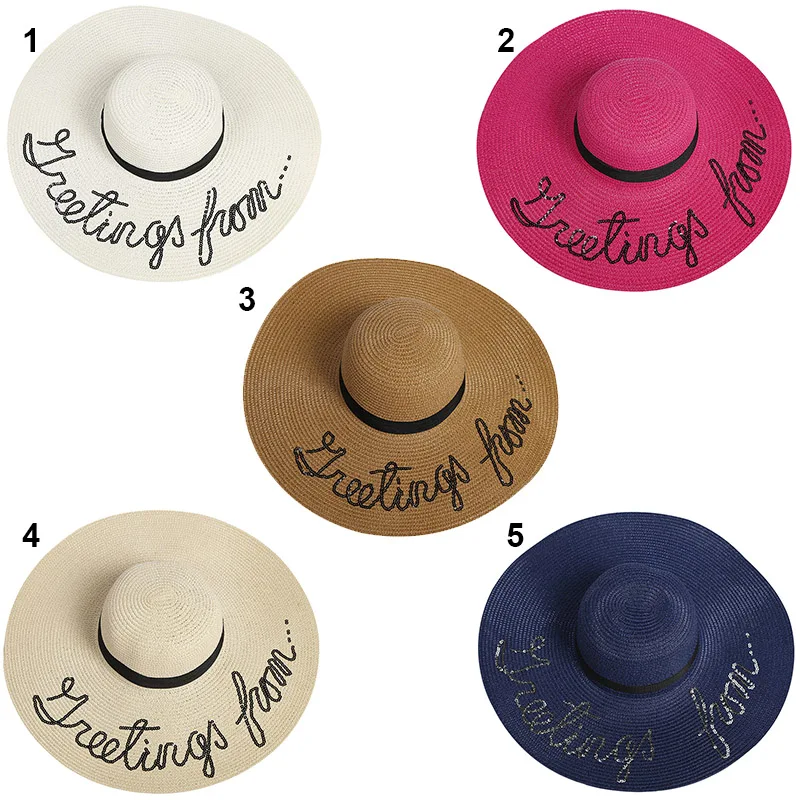 Пляжная шапка Femme Ete vLetter с широкими полями Sombrero Mujer универсальная индивидуальная Солнцезащитная дышащая