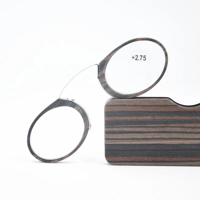 

Wooden Stripe Go Everywhere SOS Pince Nez Style Nose Resting Pinching Reading Glasses+1.0+1.5+2.0+2.5+3.0+3.5