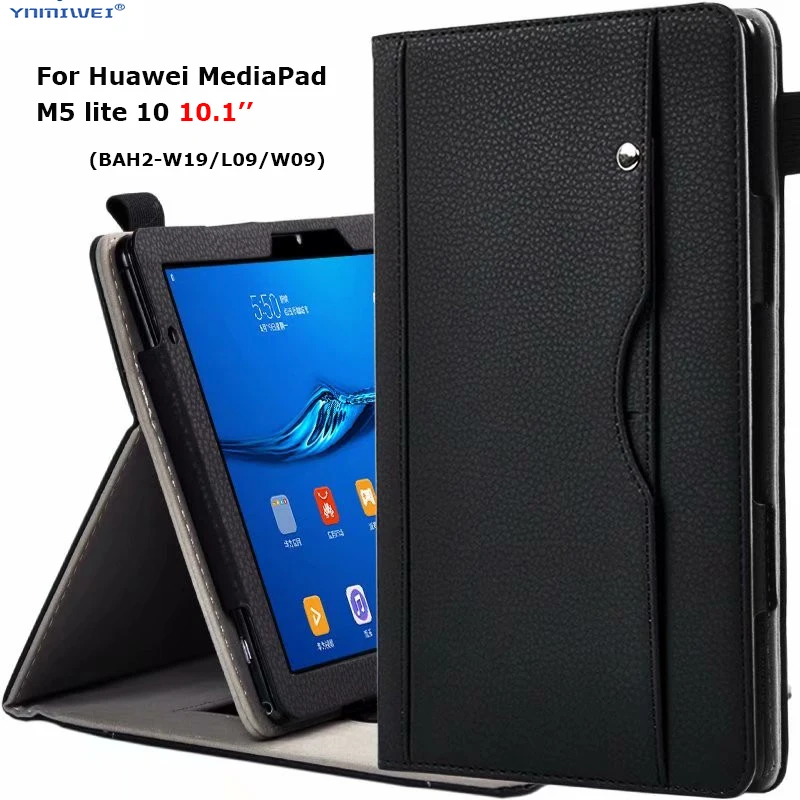 Роскошный чехол-подставка для huawei MediaPad M5 lite 10 BAH2-W19/L09/W09 10," чехол для планшета с ремнем на руку для huawei C5 10+ пленка