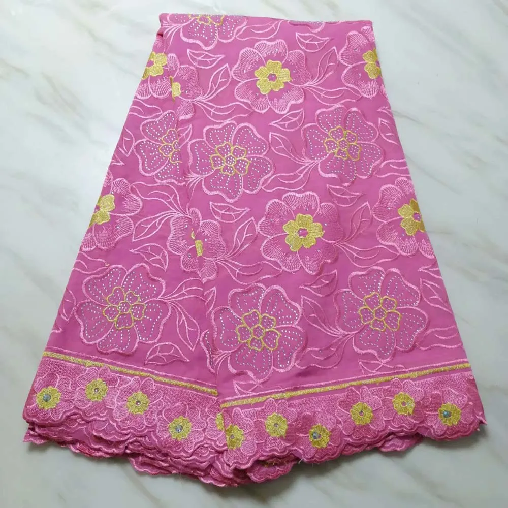 

High Quality pink African Swiss Voile Lace 2019 African Polish Swiss Cotton Voile Lace Fabric For Men And Women