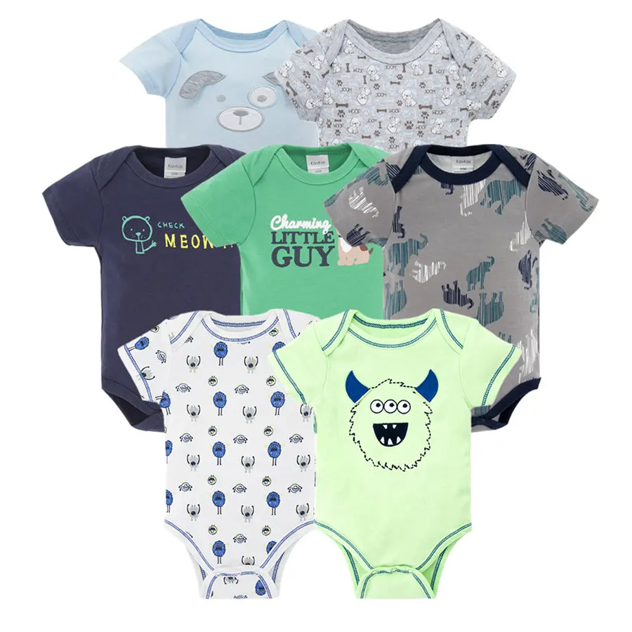 Kavkas vetement bebe, лето, 7 шт./лот, roupas de bebe recien nacido infant boysl ropa, Одежда для новорожденных 0, 3, 6, 9, 12 месяцев