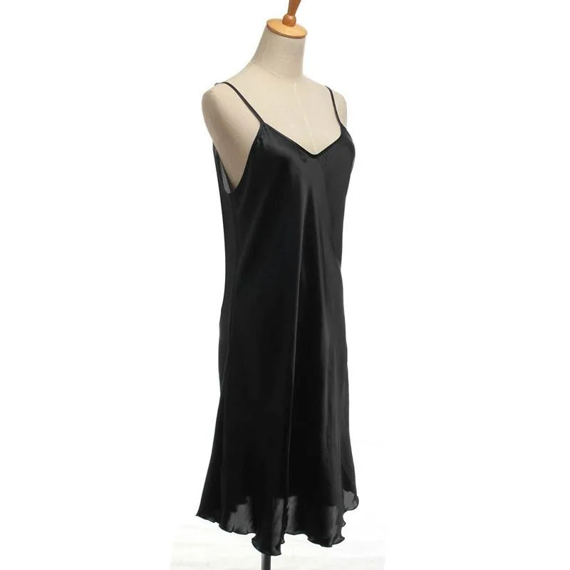 Promotion 7 Colors 2015 Women Sleepwears V-Neck Sleeveless Nightgowns Sexy Slim Sleep Dress Casual Nightwear S-XXL (4)