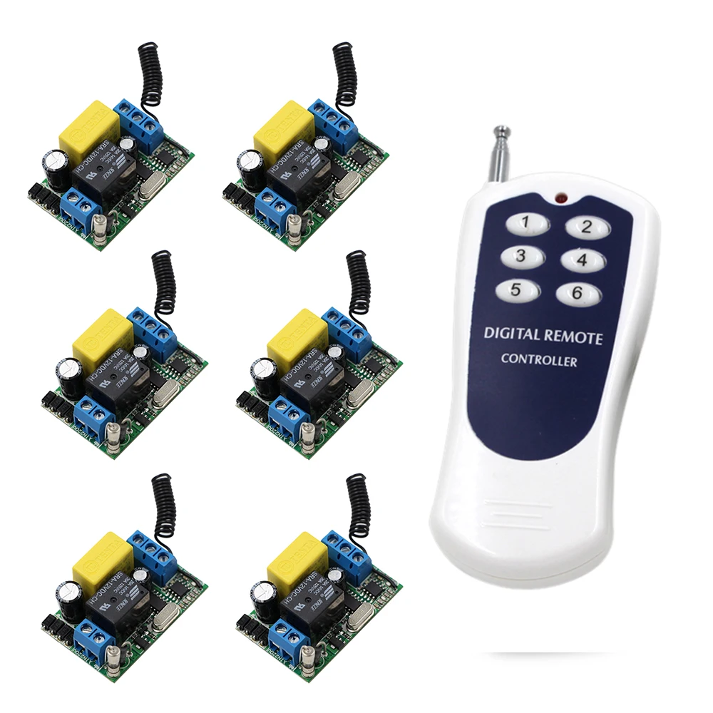 Newest 220V 6CH Wireless Remote Control Switch System Light/Lamp Access