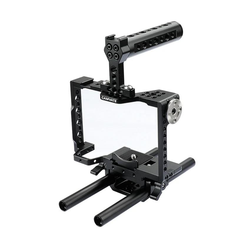 CAMVATE Выдвижная стандартная клетка комплект для DSLR камеры s с QR Manfrotto Baseplate C1908 камера фотографии аксессуары