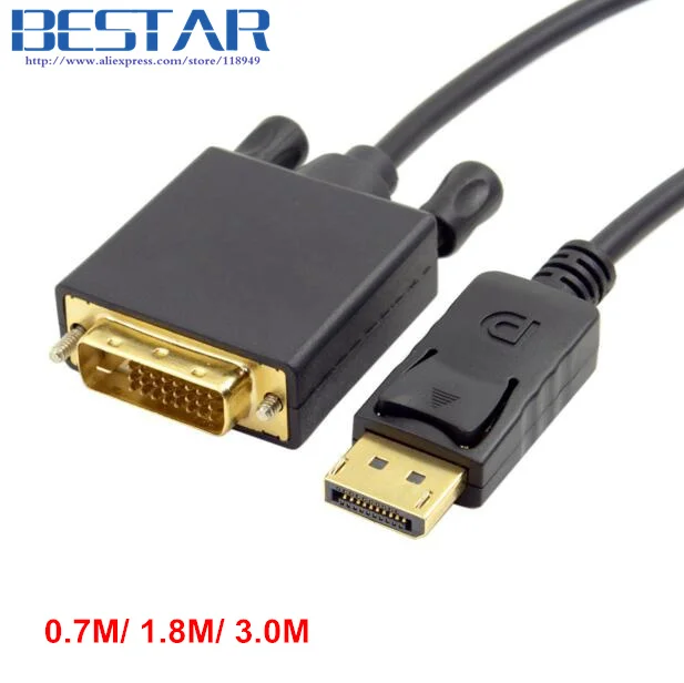 

Display Port DisplayPort DP Male to DVI Male Single Video Connector Adapter Cable 0.7m 1.8m 3m 2ft 6ft 10ft cables