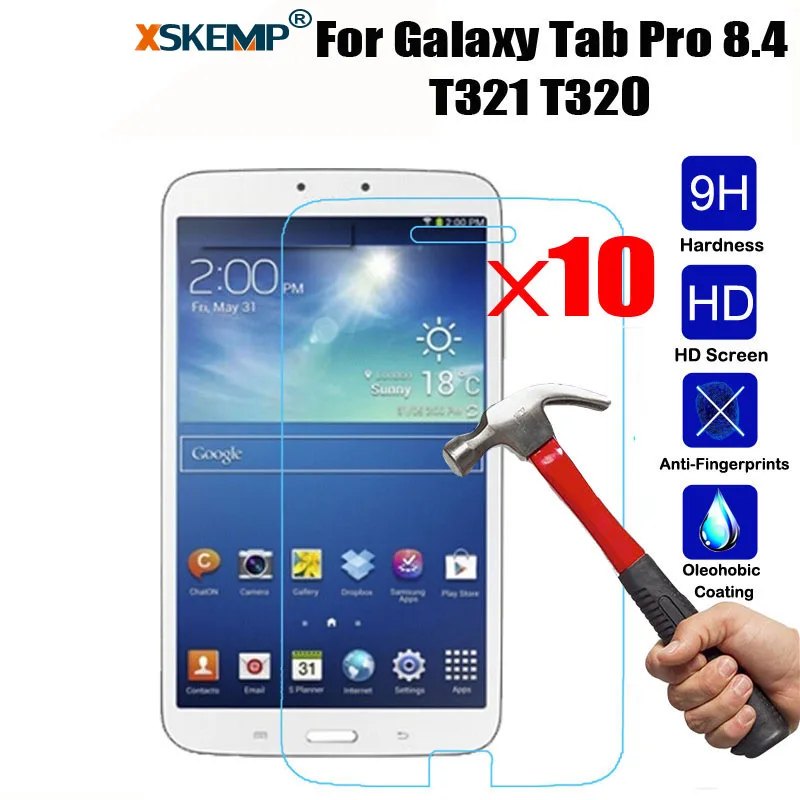 Xskemp 10 шт./лот 9 H Настоящее закаленное Стекло Экран протектор для Samsung Galaxy Tab Pro 8.4 SM-T320 T321 T325 Планшеты защитный Плёнки