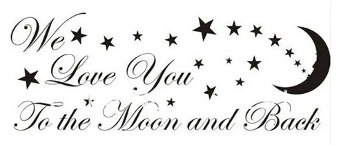 diy love you to the moon and back stars wall art sticker quote