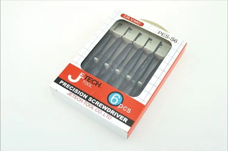 Jetech 6 in 1 top quality CR-V Nickel precision mini screwdriver set kit palstic handle for phone PC electronic maintenance tool