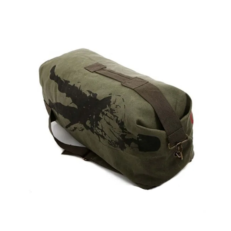  Outdoors Canvas Military Backpack Camping Hiking Rucksack Women Men Bag Bucket Drawstring Travel Ru - 32594821037